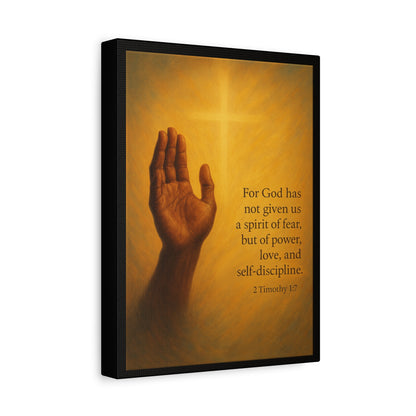 2 Timothy 1:7 Prayer Quote Religious Canvas Wall Art by Grace Canvas.shop