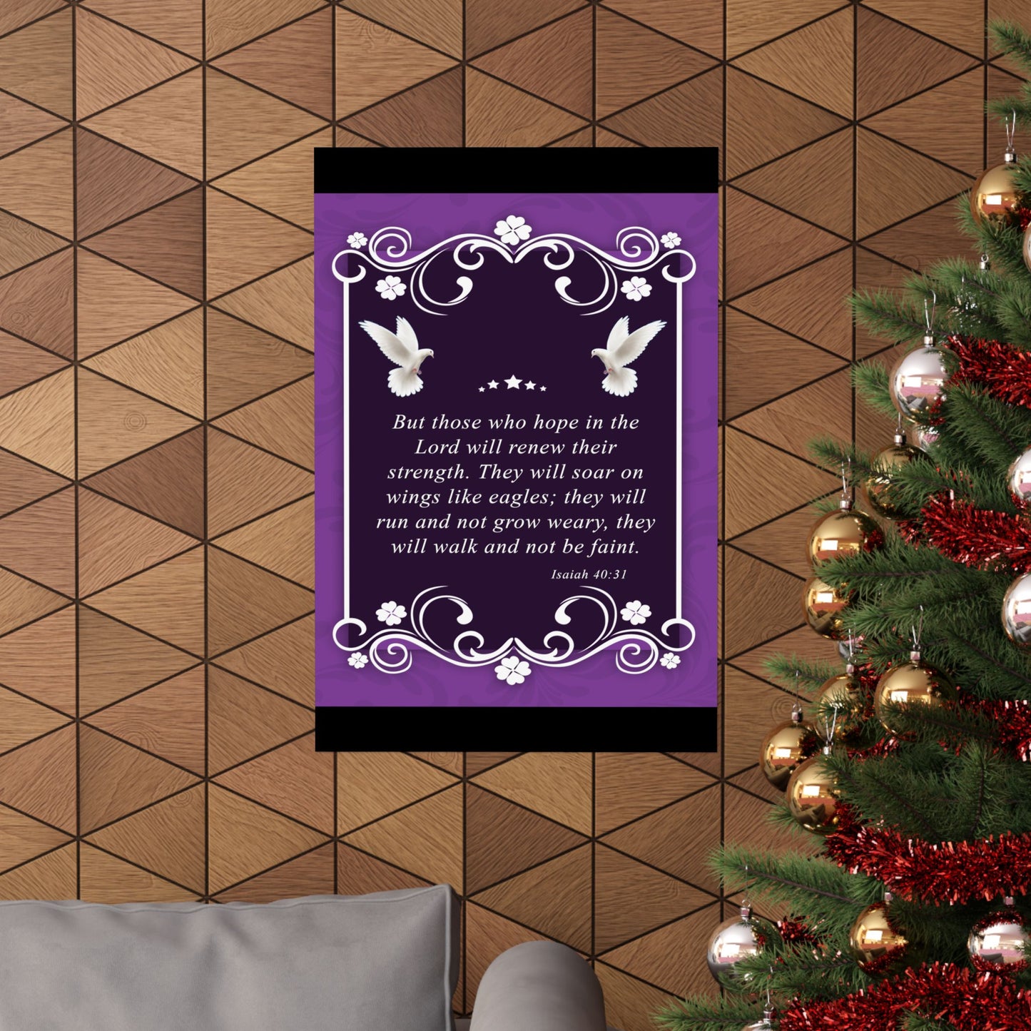 Isaiah 40:31 Inspirational Poster  Christian Faith Wall Art