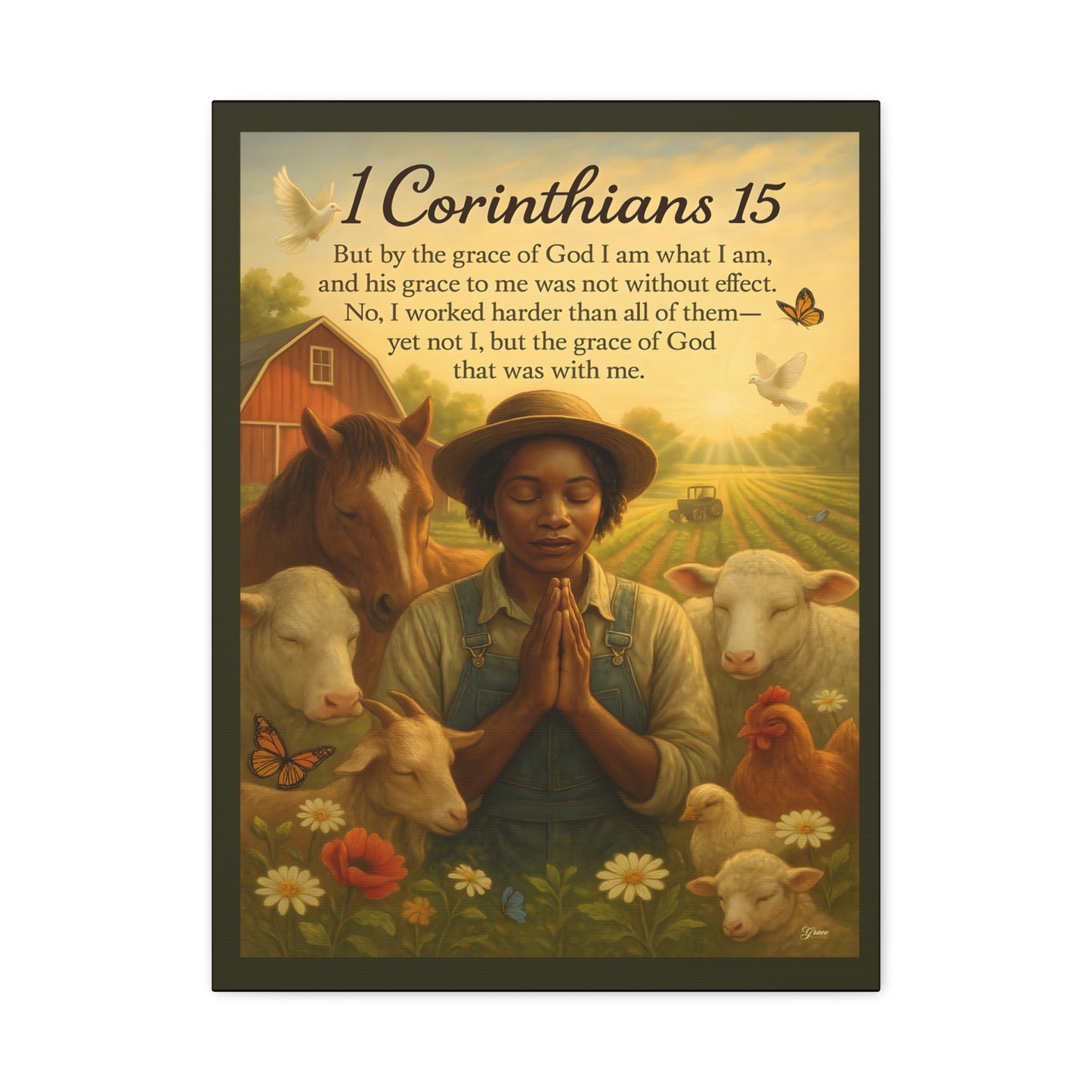 Farm Woman's Faith 1 Corinthians 15 Art Print by Grace Canvas.shop