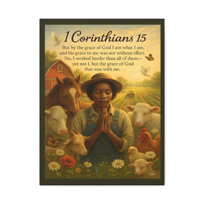 Farm Woman's Faith 1 Corinthians 15 Art Print by Grace Canvas.shop