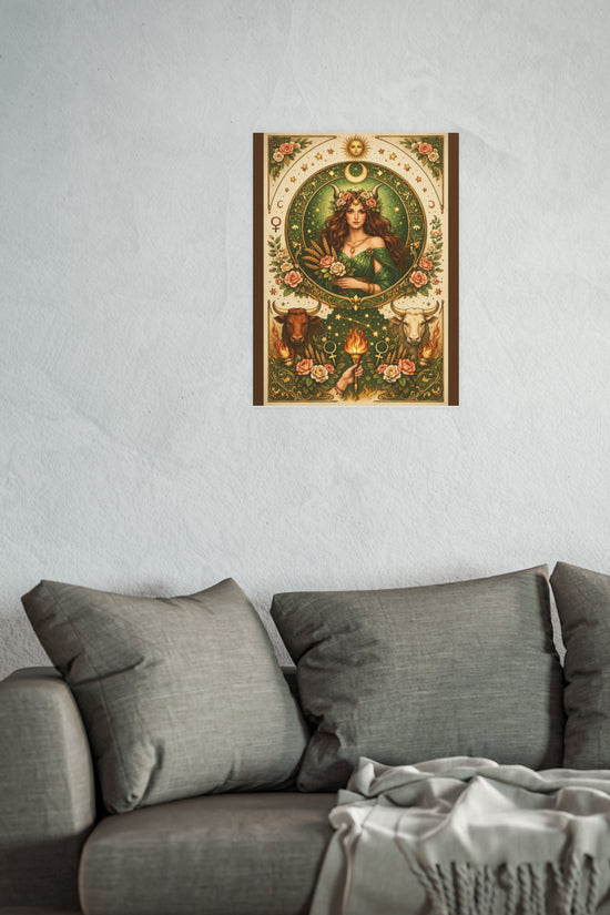 Celestial Taurus Goddess Art Poster by Grace Canvas Shop