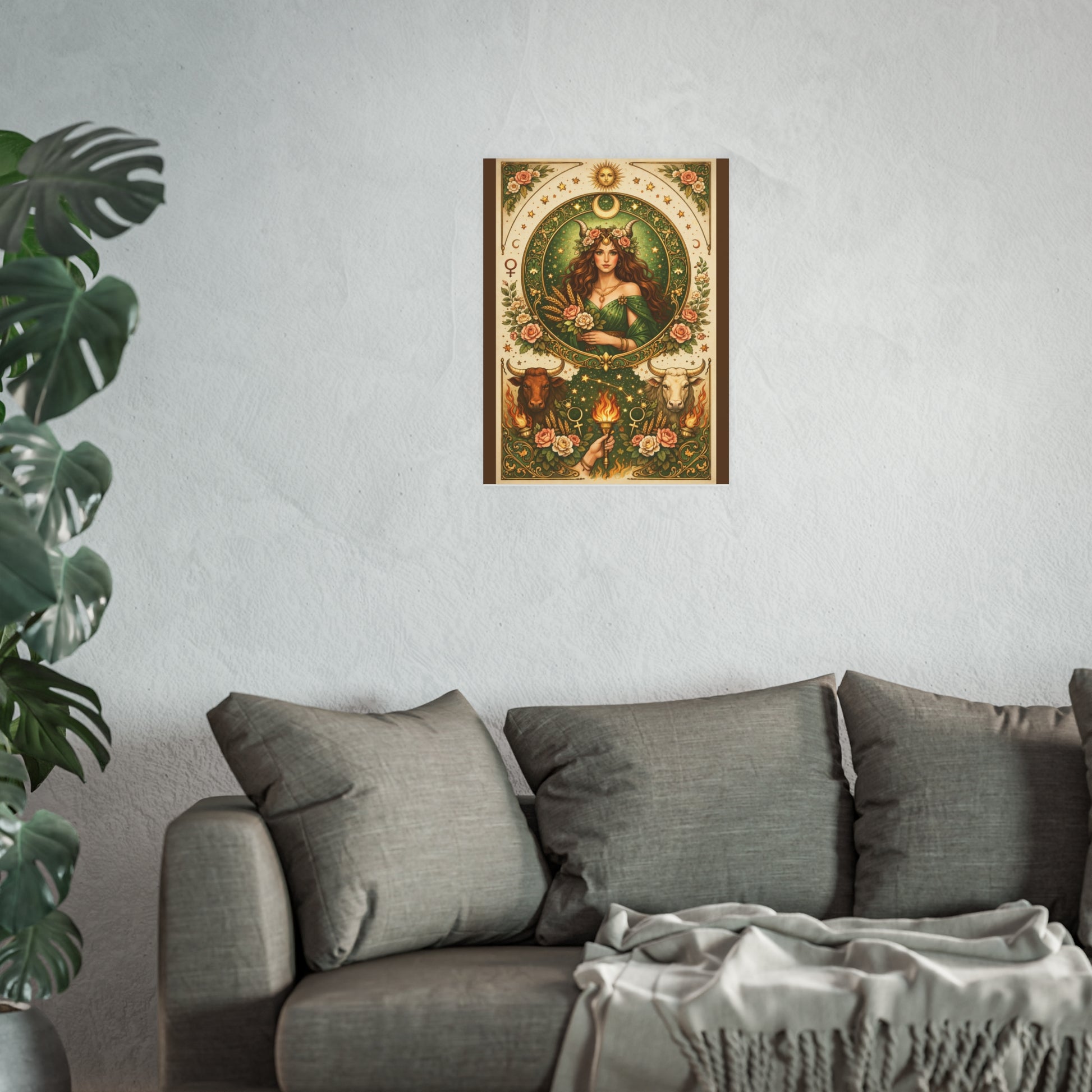 Celestial Taurus Goddess Art Poster by Grace Canvas Shop