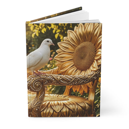 Golden Sunflower Hardcover Matte Journal Notebook