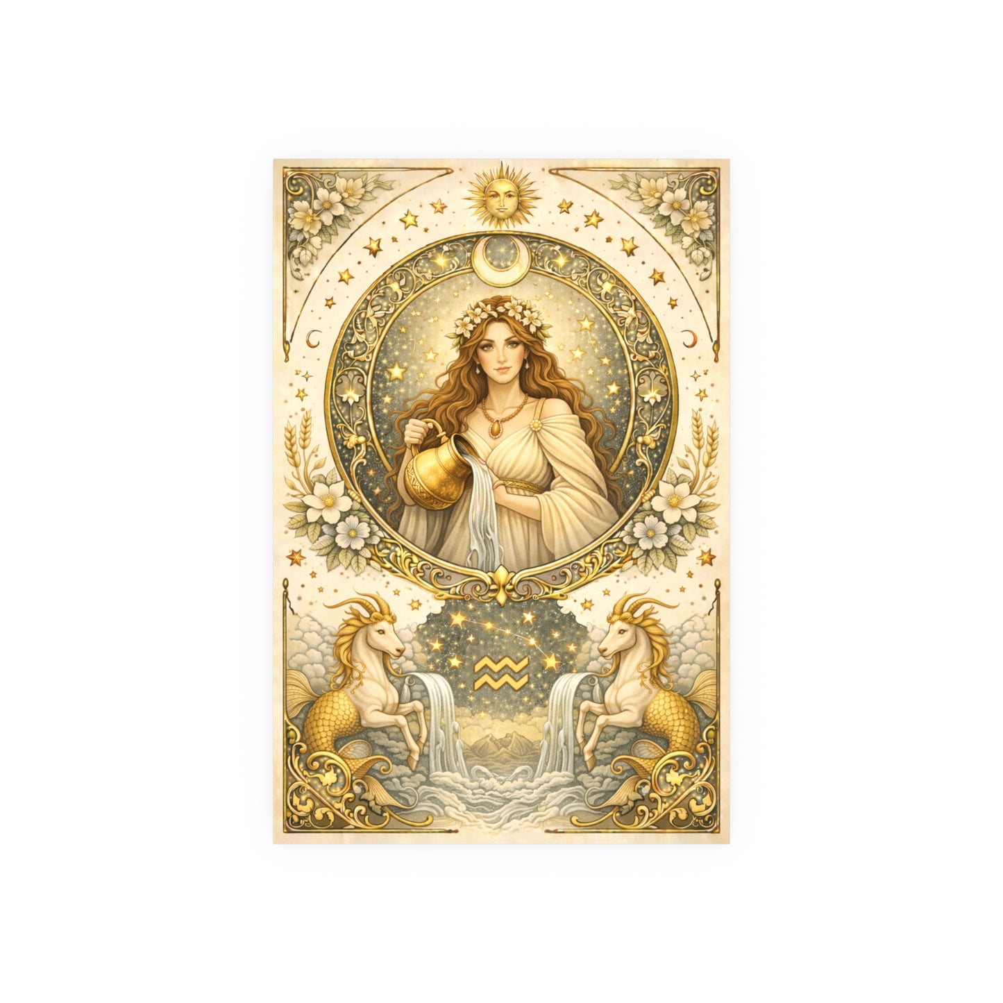 Celestial Aquarius Goddess Art Poster