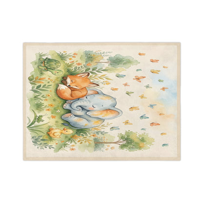 Watercolor Forest Friends Velveteen Microfiber Throw