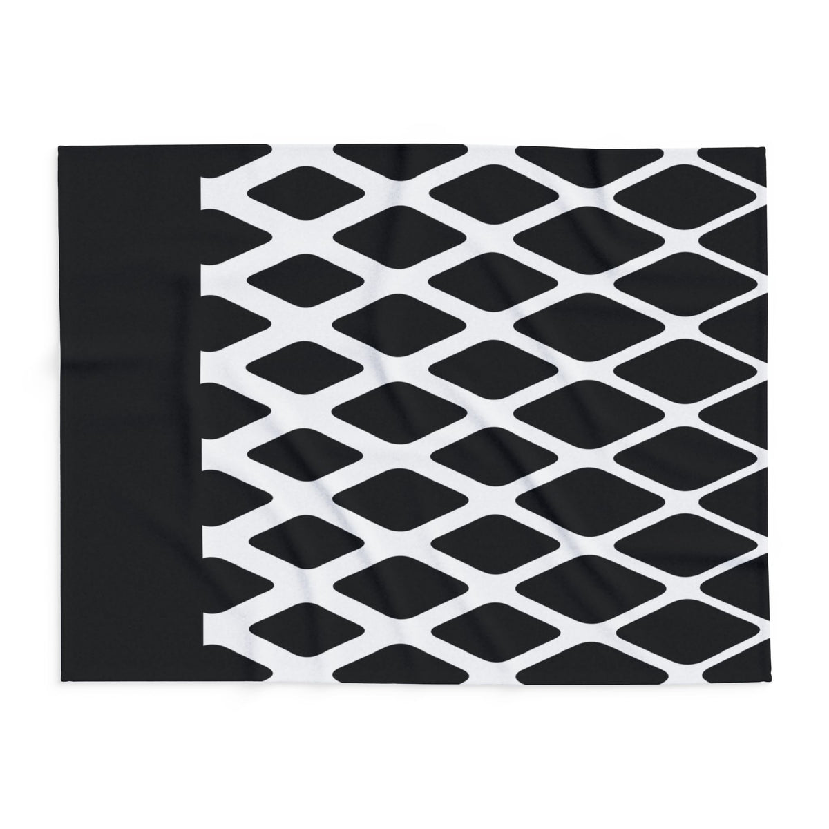 Arctic Fleece Blanket - Monochrome Geometric Diamond Pattern Cozy Throw