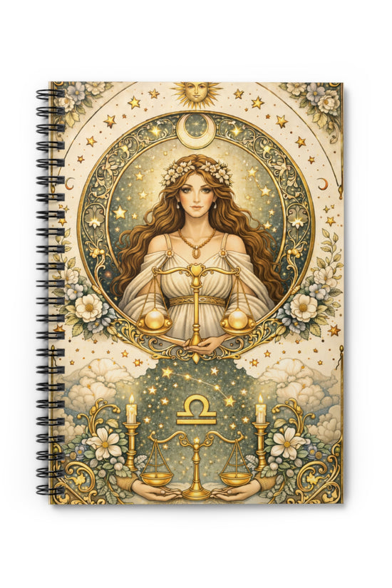 Celestial Libra Spiral Notebook by Grace Canvas Shop