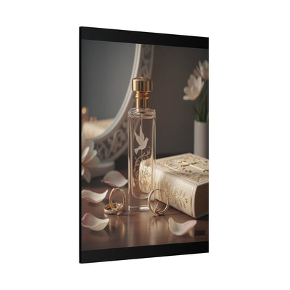 Vanity Perfume Bottle Canvas - Romantic Still Life Matte Wall Art by Grace Canvas Shop