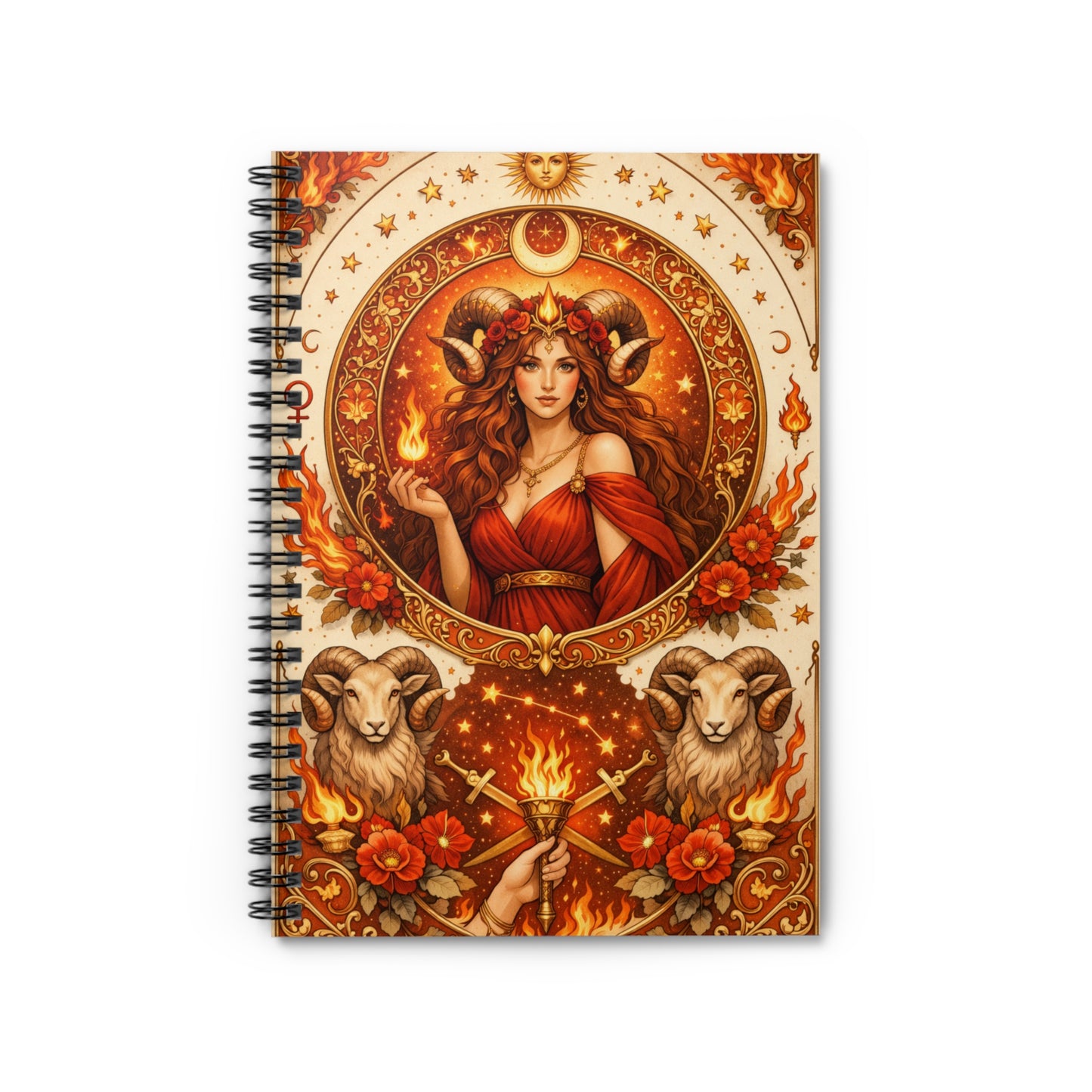 Celestial Aries Spiral Notebook - Ruled