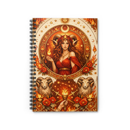 Celestial Aries Spiral Notebook - Ruled