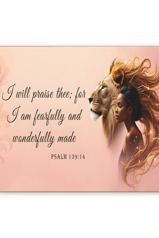 I am Fearfully and Wonderfully Made Psalm 139:14 Verse Wall Art by Grace Canvas