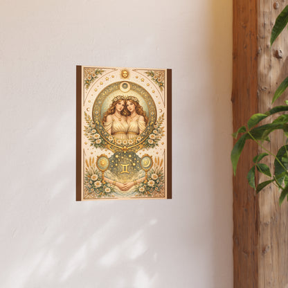 Celstial Gemini Zodiac Art Poster