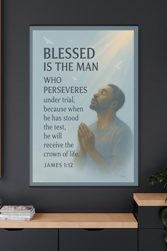 Canvas Wall Art James 1:12 Inspirational Prayer Print by Grace Canvas Shop