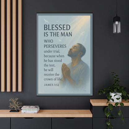 Canvas Wall Art James 1:12 Inspirational Prayer Print