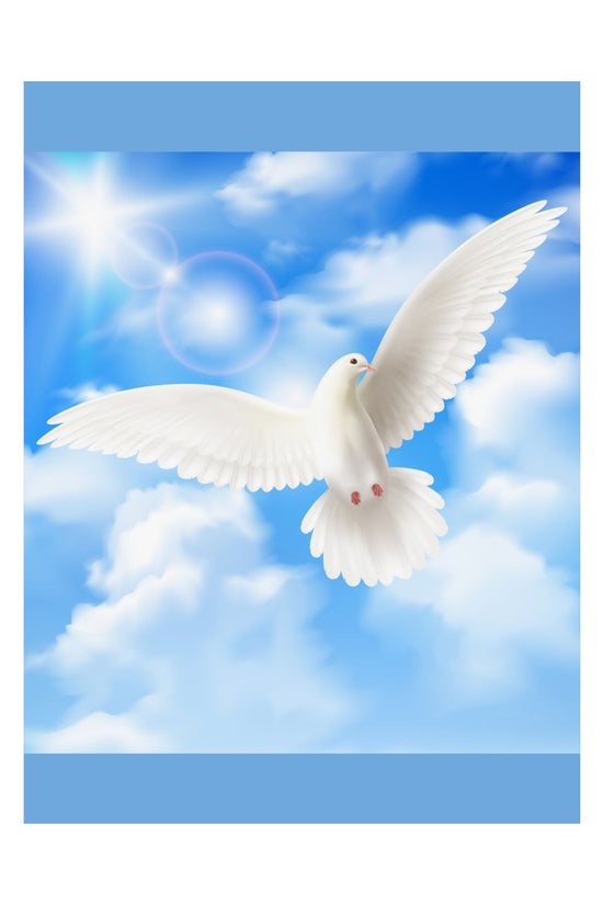 Blue Sky Satin Poster – Inspirational Peace Wall Art by Grace Canvas Shop