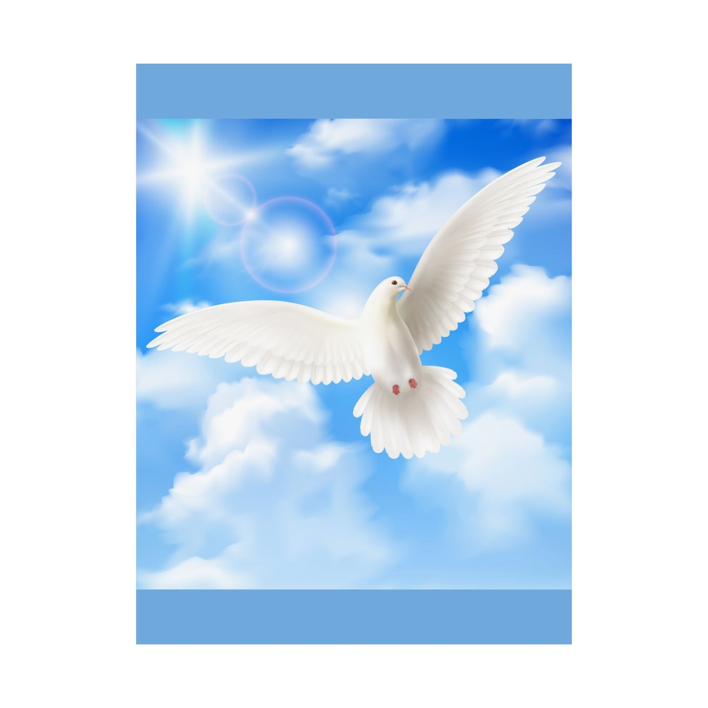 Blue Sky Satin Poster – Inspirational Peace Wall Art by Grace Canvas Shop