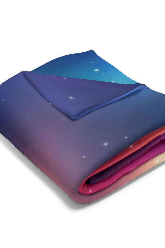 Aurora Galaxy Fleece Blanket — Colorful Northern Lights Throw by Grace Canvas Shop