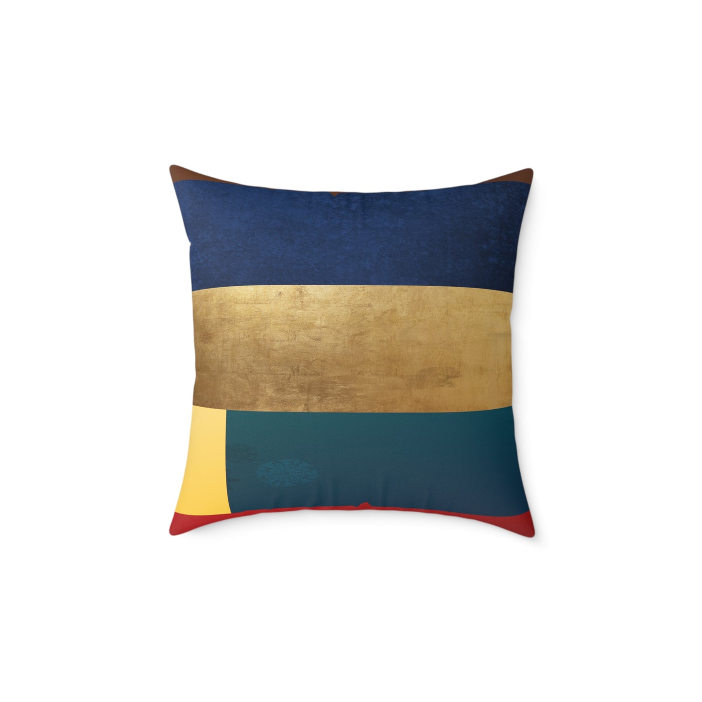 Abstract Color Block Square Pillow — Modern Geometric Decorative Throw Pillow by Grace Canvas Shop