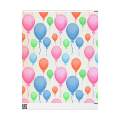 Birthday Balloon Wrapping Paper Roll — Colorful Party Gift Wrap