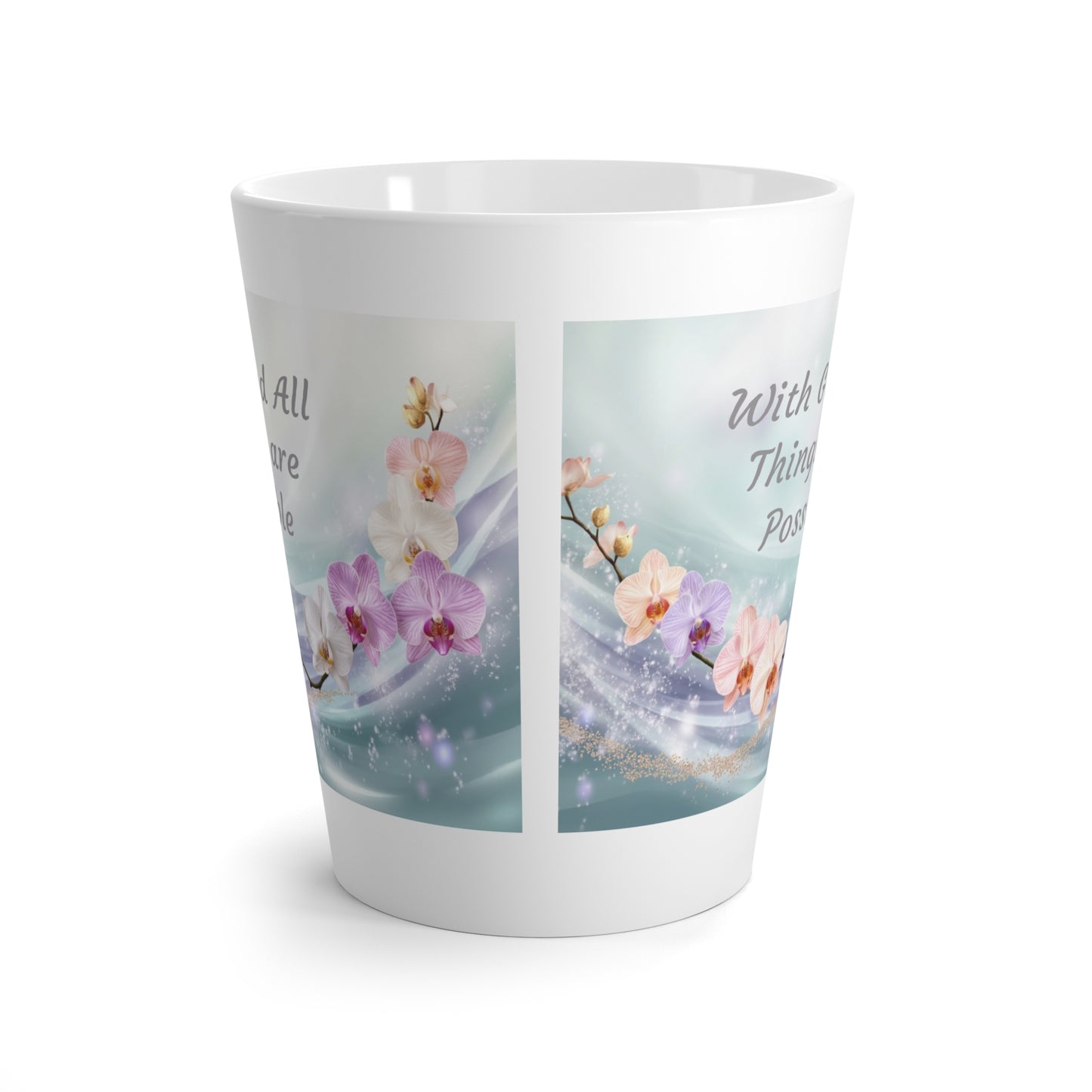 With God All Things Are Possible Floral Latte Mug