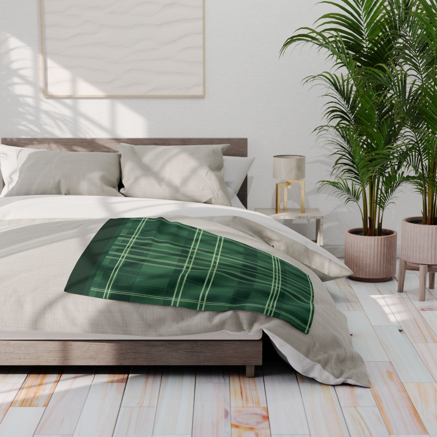 Green Plaid Fleece Blanket