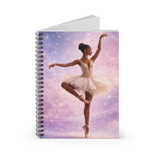 Ballerina Ballet Spiral Notebook — Ruled Dance Journal for Dancers & Students by Grace Canvas Shop