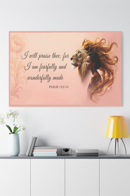 I am Fearfully and Wonderfully Made Psalm 139:14 Verse Wall Art by Grace Canvas