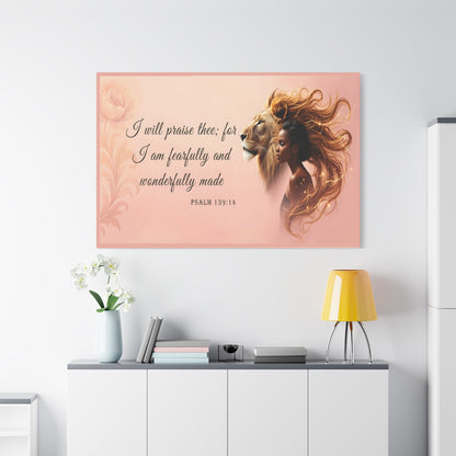 I am Fearfully and Wonderfully Made Psalm 139:14 Verse Wall Art by Grace Canvas