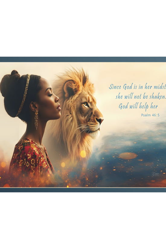 She Will Not Be Shaken Psalm 46:5 Inspirational Wall Print by Grace Canvas