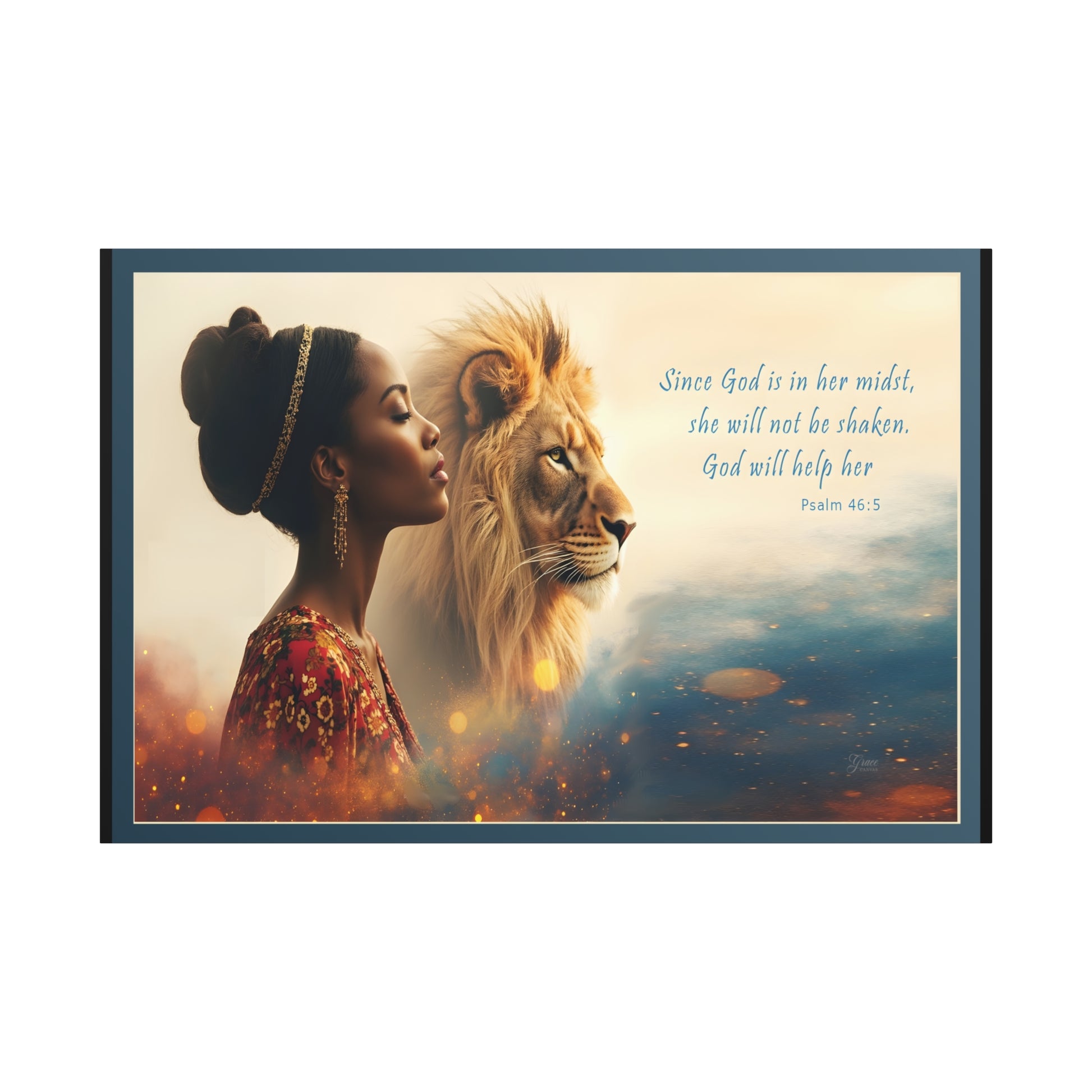 She Will Not Be Shaken Psalm 46:5 Inspirational Wall Print by Grace Canvas