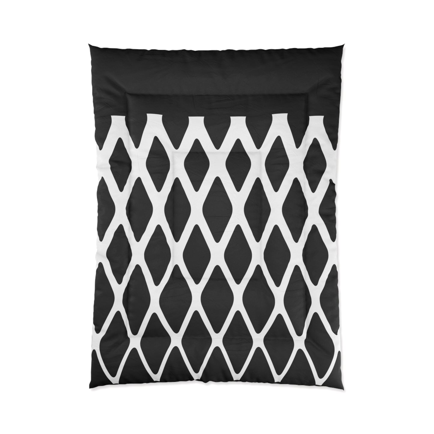 Black & White Lattice Comforter - Bold Geometric Modern Bedding