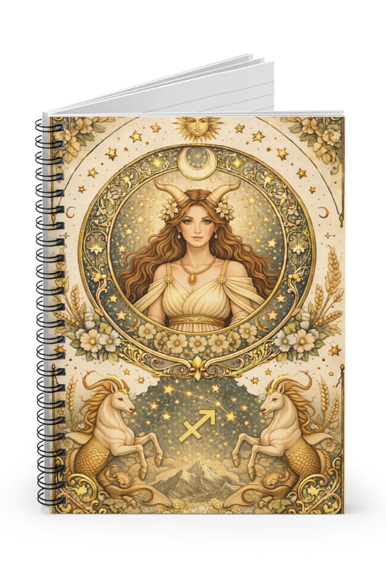 Celstial Capricorn Spiral Notebook by Grace Canvas Shop
