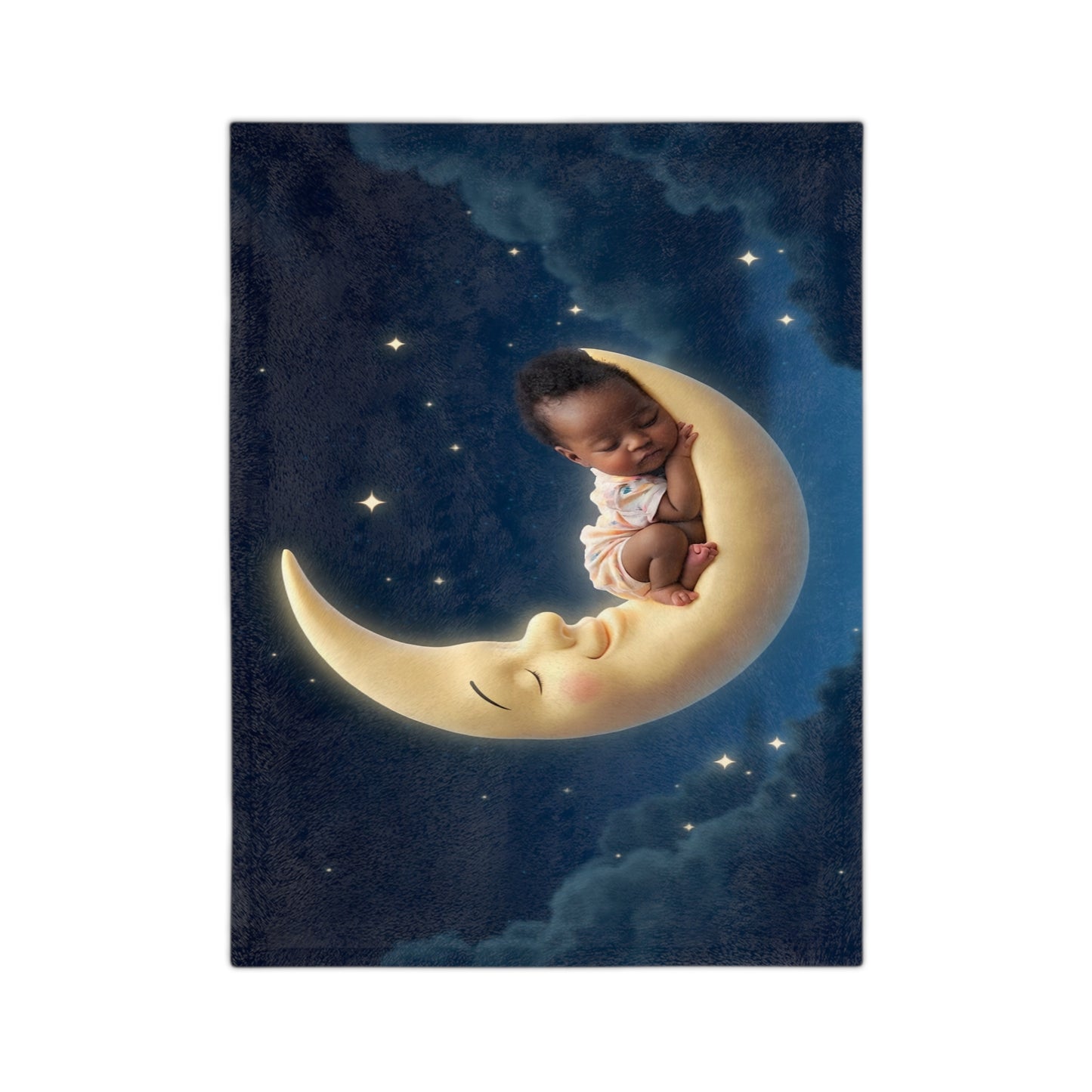 Baby Girl Moon Blanket Soft Velveteen Microfiber Nursery Throw