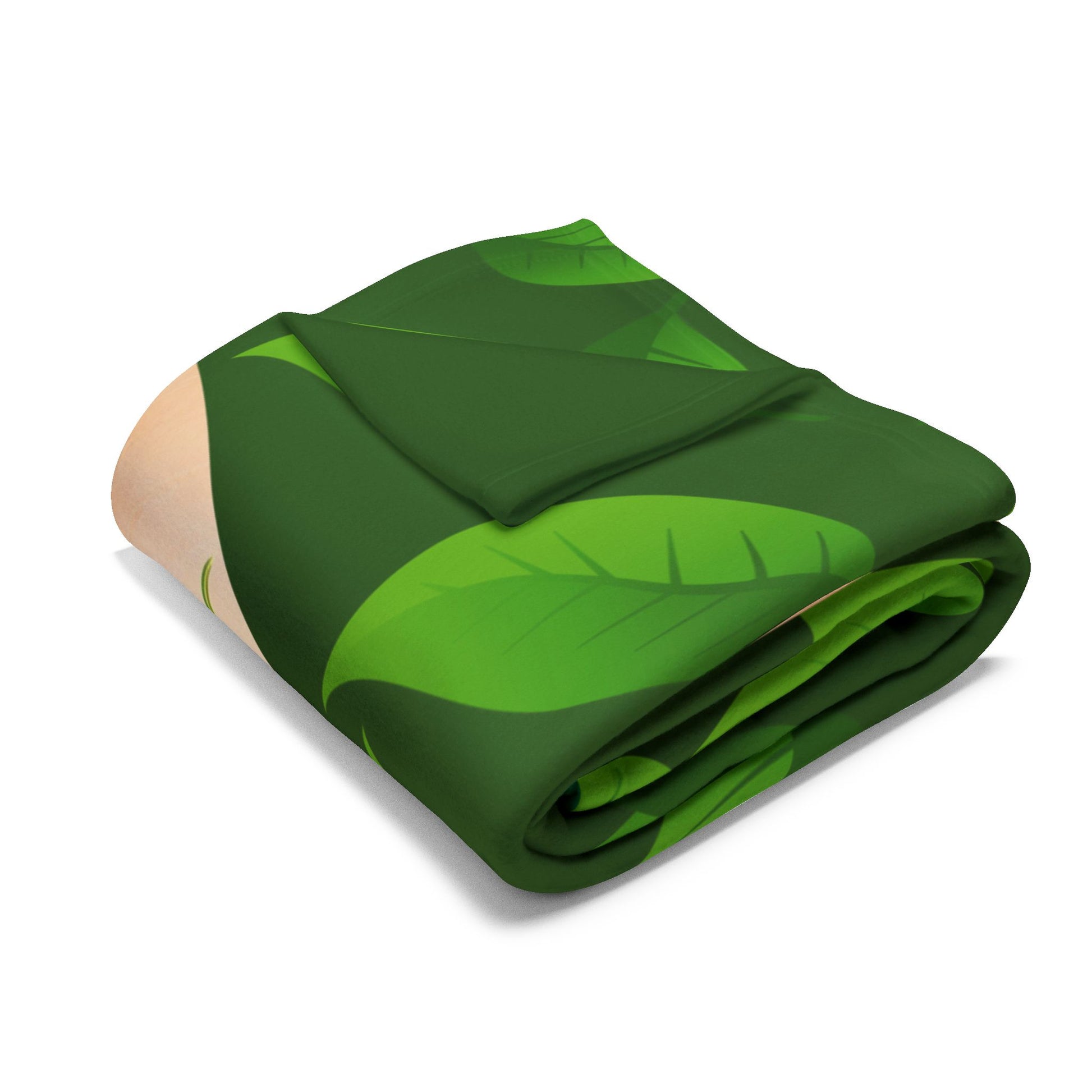 Cute Leaf Sprite Family Fleece Blanket — Cozy Green Nature Throw for Kids & Nursery by Grace Canvas Shop