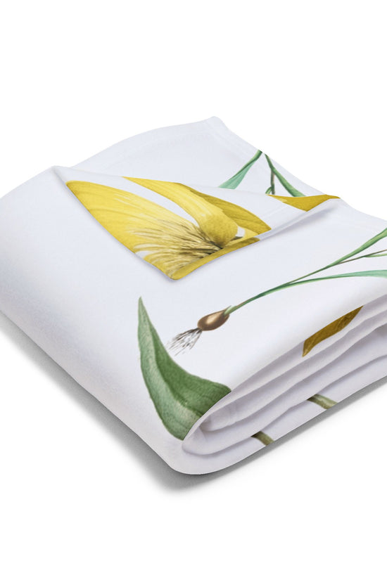 Yellow Watercolor Tulip Throw by Printify