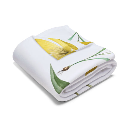 Yellow Watercolor Tulip Throw by Printify