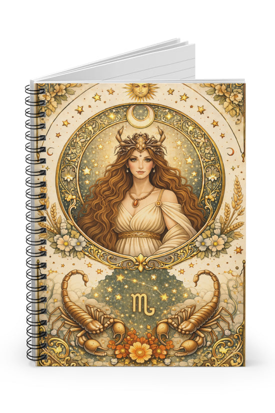 Celestial Scorpio Ruled Spiral Notebook by Grace Canvas Shop