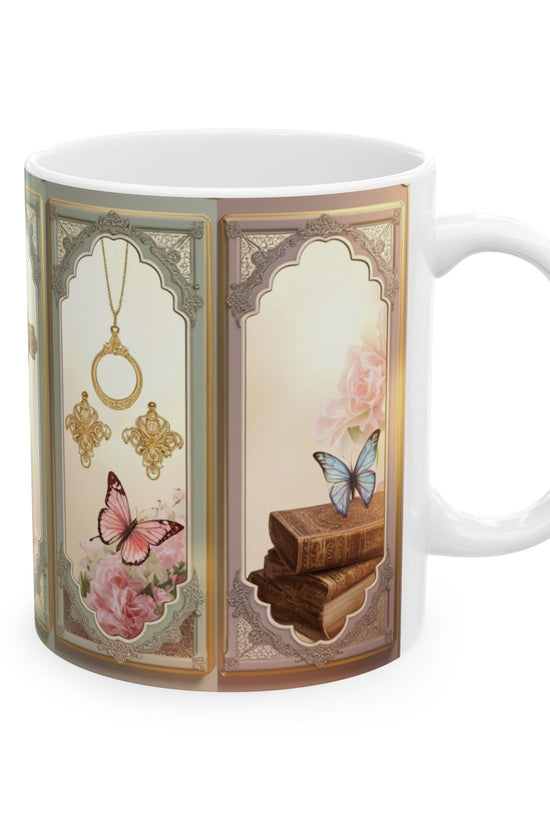 Church Windows Floral Cross Ceramic Mug by Grace Canvas.shop