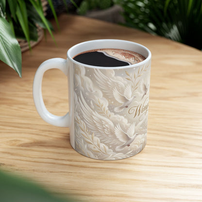 Wings of Peace Ceramic Mug — Dove Peace Inspirational Coffee Cup (11oz & 15oz)