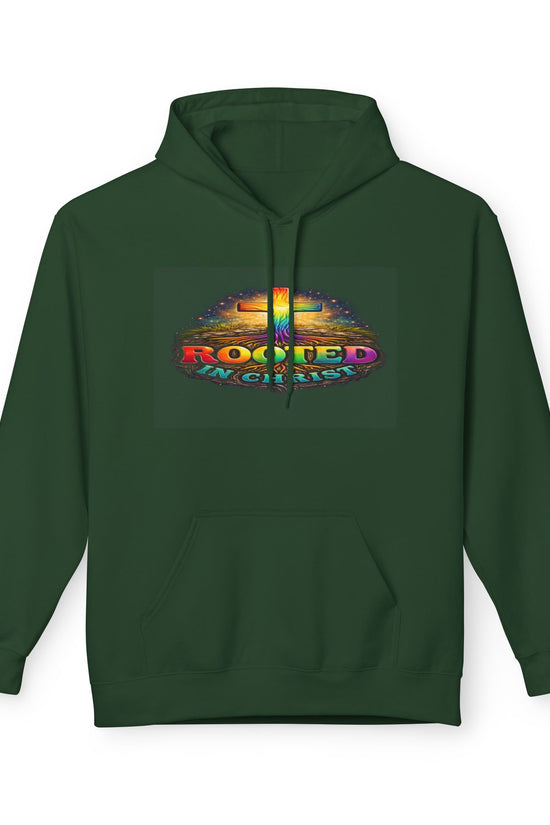Rooted in Christ Hoodie —Unisex Christian Cross Faith Sweatshirt by Grace Canvas.shop