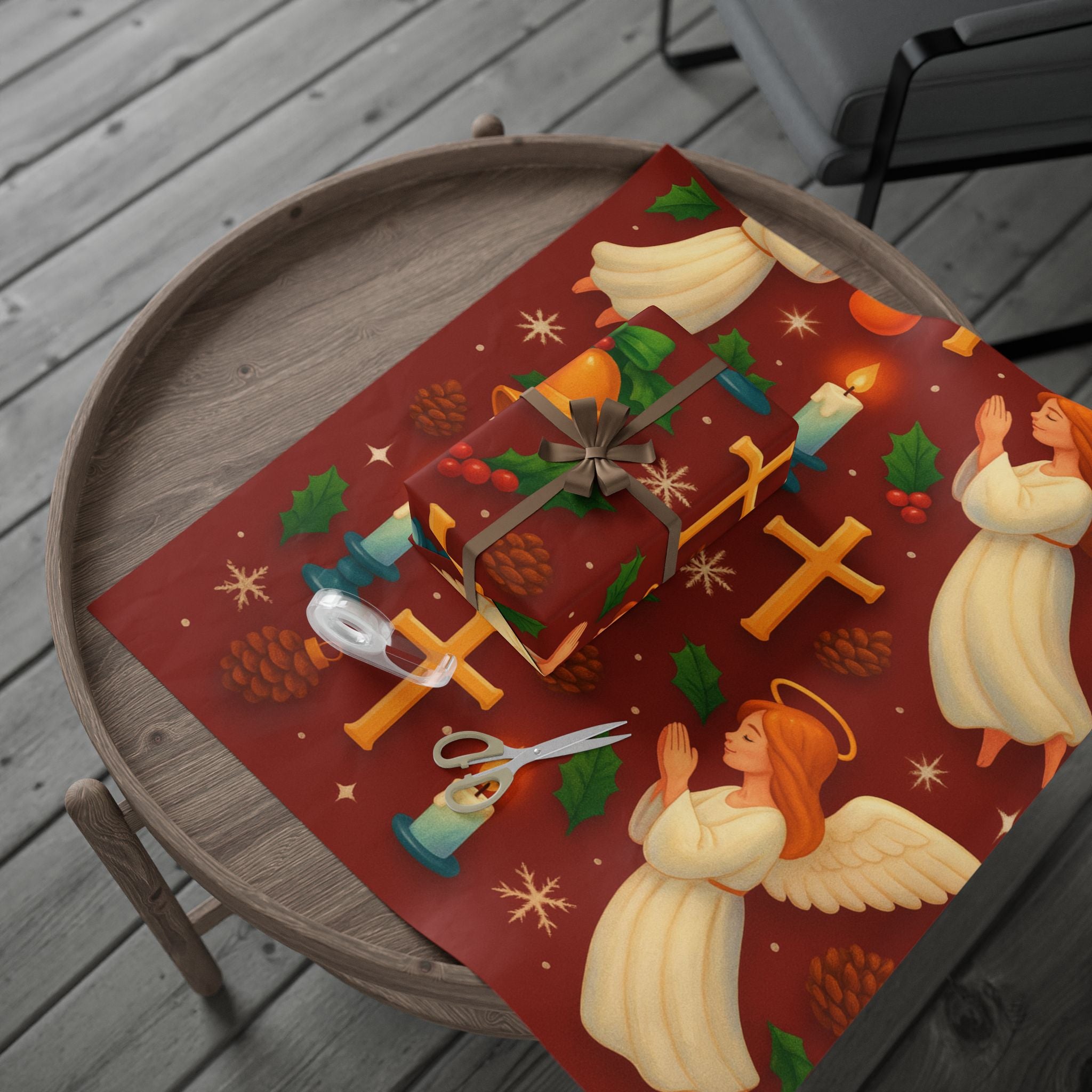 Angel Wrap2 Christmas Wrapping Paper, Holiday Gift Wrap