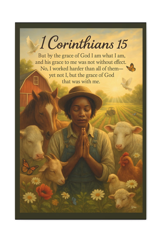 Farm Woman's Faith 1 Corinthians 15 Art Print by Grace Canvas.shop