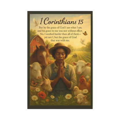 Farm Woman's Faith 1 Corinthians 15 Art Print by Grace Canvas.shop