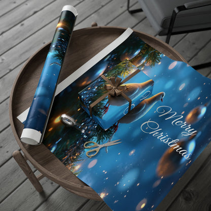 Holiday Night Forest Wrapping Paper — Blue Christmas Gift Wrap