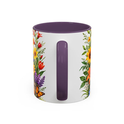 Floral Hummingbird Coffee Mug 11/15oz by Grace Canvas Shop