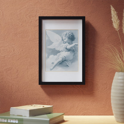 Cherub Angel Framed Poster — Black Frame Wall Art by Grace Canvas Shop
