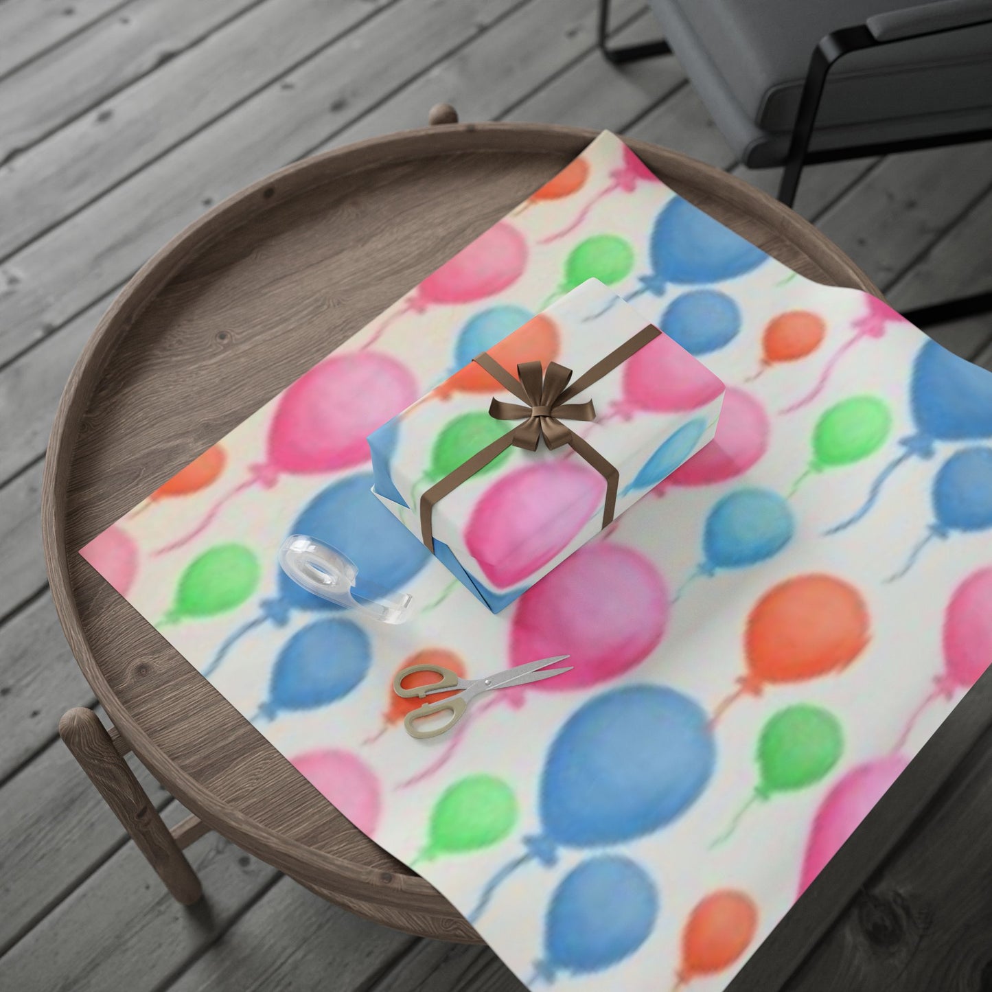 Birthday Balloon Wrapping Paper Roll — Colorful Party Gift Wrap