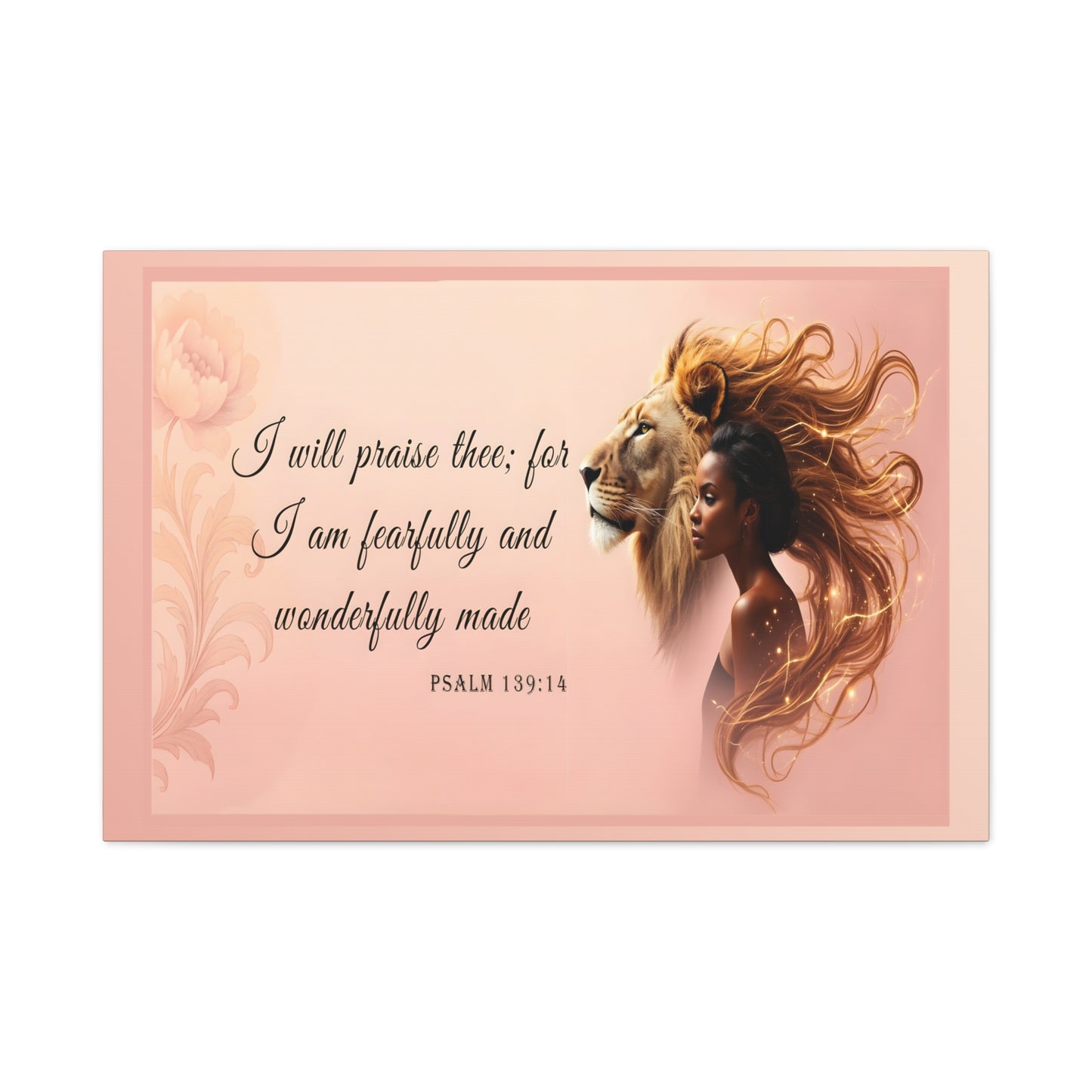 I am Fearfully and Wonderfully Made Psalm 139:14 Verse Wall Art by Grace Canvas