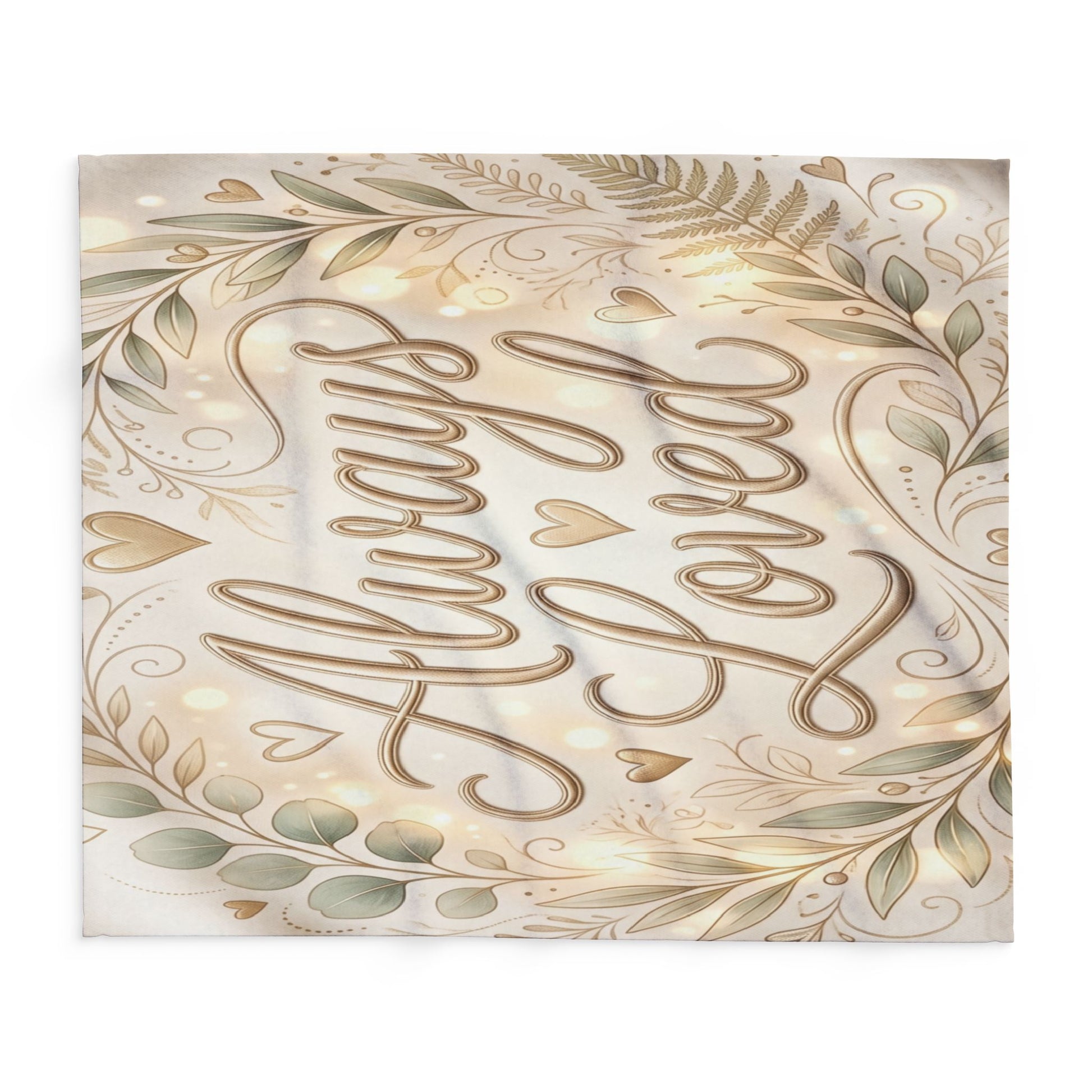 Always Loved Fleece Blanket with Floral Wreath Design