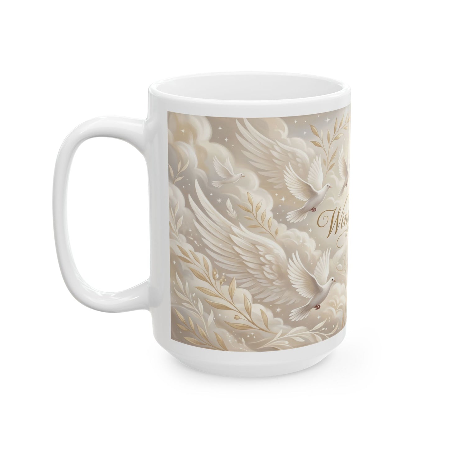 Wings of Peace Ceramic Mug — Dove Peace Inspirational Coffee Cup (11oz & 15oz)